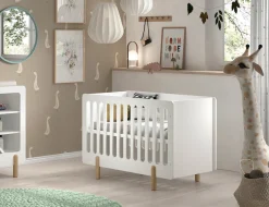 Vipack Kinderbett Made in Europe,mit verstellbarem Lattenrost, hochwertig lackierte Oberfläche Weiß