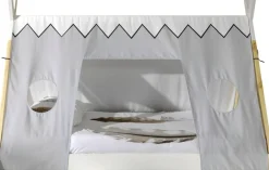Vipack Kinderbett »TIPI, Kiefer massiv, 2-farbig lackiert, mit Rolllattenrost« B/H/T ca. 206x134,5x105,5cm, mit Textil-Zeltdach,niedriger Betteinstieg, stabil gebaut