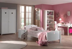 Vipack Kinderregal »Amori, mit 5 geräumigen Fächern, 4 feste Böden« B/H/T ca. 90x190x40cm, inkl. verspieltem Herz-Ornament,bietet viel Stauraum im Zimmer, weiß lackiert