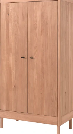 Vipack Kleiderschrank »Forrest mit 2 Drehtüren (Soft-Close), Made in Europe, zeitloses Design« B/H/T ca: 100x190x55 cm, Eiche massiv natur geölt,praktische Facheinteilung, viel Stauraum, hochwertige Verarbeitung