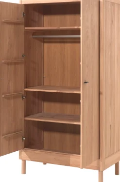 Vipack Kleiderschrank »Forrest mit 2 Drehtüren (Soft-Close), Made in Europe, zeitloses Design« B/H/T ca: 100x190x55 cm, Eiche massiv natur geölt,praktische Facheinteilung, viel Stauraum, hochwertige Verarbeitung