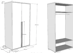 Vipack Kleiderschrank »London« Made in Europe,mit Melamin-Oberfläche und Soft-Close