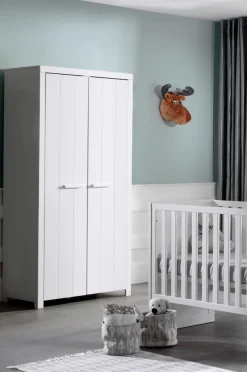 Vipack Kleiderschrank Made in Europe,Geräumiger 2-trg. Kleiderschrank in Landhaus Optik, 2 Fächer