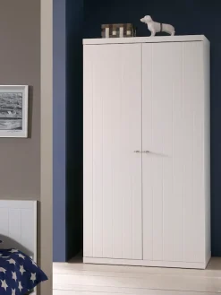 Vipack Kleiderschrank Made in Europe,Kleiderschrank mit 2 Türen, Hängemöglichkeit und Wäschefächern