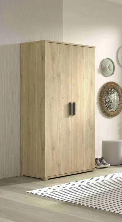 Vipack Kleiderschrank »SAM mit 2 Drehtüren, 2 Böden, 1 Kleiderstange, universell einsetzbar« (B/H/T ca. 100,5x199,2x59 cm) Türen mit Soft-Close,Pflegeleichte Oberfläche in Eiche Dekor