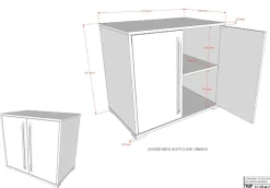 Vipack Kommode »SAM mit 2 Drehtüren, dahinter 1 Fachböden, universell einsetzbar« (B/H/T ca. 67,7x61,7x43 cm) Türen mit Soft-Close,Pflegeleichte Oberfläche in Eiche oder Weiß Dekor