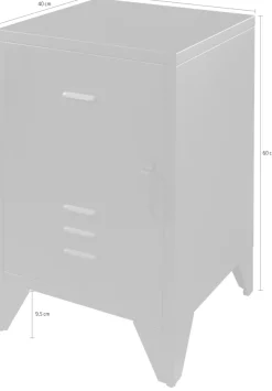 Vipack Nachtkonsole »Bronxx, mit 1 Tür mit Magnetverschluss, dahinter 2 geräumige Fächer« B/H/T ca. 40x60x40cm, moderner Industrial-Style, verschiedene Farben,