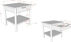Vipack Nachtkonsole »Olive, Eiche teilmassiv in zeitlosem Design, universell einsetzbar« sie kann recht oder links angestellt werden