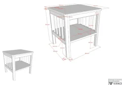 Vipack Nachtkonsole »stabil und Standfest gebaut, seitlich mit Sprossen, ein Ablageboden« kann rechts oder links angestellt werden, Buche massiv weiß lackiert