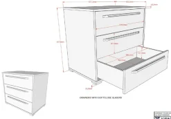 Vipack Schubkastenkommode »SAM mit 3 geräumigen Schubladen und viel Stauraum« (B/H/T ca. 67,7x61,7x43 cm) Schubladen mit Soft-Close,Pflegeleichte Oberfläche in Eiche oder Weiß Dekor