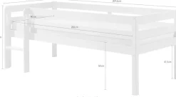 Vipack Spielbett »Pino, Kiefer massiv, Liegefläche 90/200, Made in Europe« inkl. Leiter, Absturzschutz, 2 Farben zur Auswahl,inkl. Rolllattenrost, wahlweise mit oder ohne Rutsche