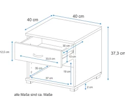 VOGL Möbelfabrik Container »Barrie,Bürocontainer, Nachtschrank, mit Schubladen & Füßen« 1 Stk. tlg. verschiedene Ausführungen, Höhe 37 cm, Made in Germany