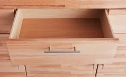 VOGL Möbelfabrik Highboard »Toronto« opt. Glastüren, teilmassiv, Rahmenoptik, Made in Germany