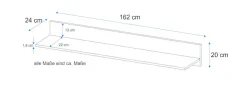 VOGL Möbelfabrik Wandboard Breite 162 cm