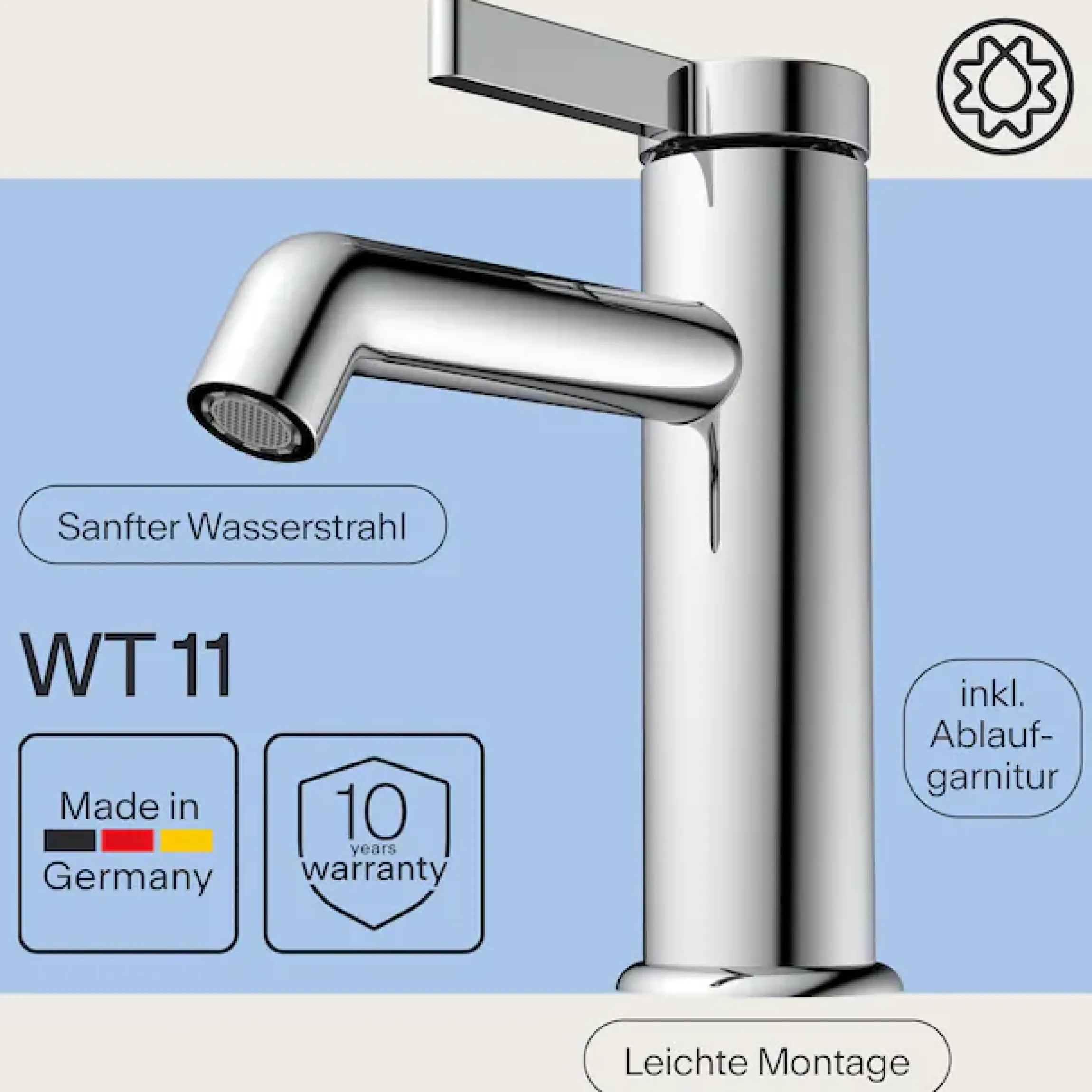 WASSERWERK Waschtischarmatur »WT 11« inkl. Popup, wassersparend