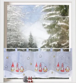 Weckbrodt Scheibengardine »Wichtel mit Sternen« Schlaufen 1 Stk. tlg. Bistro, Microsatin, Weihnachten, HxB 45x120cm, Gardine, Store
