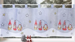 Weckbrodt Scheibengardine »Wichtel mit Sternen« Schlaufen 1 Stk. tlg. Bistro, Microsatin, Weihnachten, HxB 45x120cm, Gardine, Store