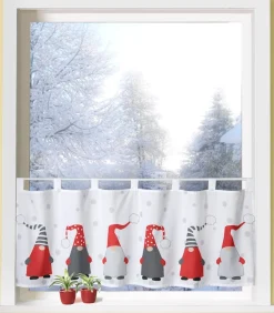 Weckbrodt Scheibengardine »Weihnachtswichtel« Schlaufen 1 Stk. tlg. Bistro, Gardine, Weihnachten, blickdicht, HxB: 45x120 cm, Store