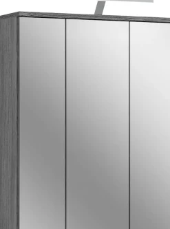welltime Badezimmerspiegelschrank »LUCCA, Breite 60cm, inkl. LED Beleuchtung, 3 Spiegeltüren« Set, 2 Stk. tlg. Badmöbel, Badschrank, Schrank, Wandschrank, Bad, Badezimmer
