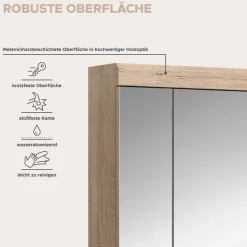 welltime Badezimmerspiegelschrank »SIENA, Breite 60cm, 3 Spiegeltüren, 9 Fächer, 6 Einlegeböden« TOPSELLER!, 1 Stk. tlg. in verschiedenen Farben erhältlich, Badmöbel, Spiegel, Badschrank, Bad
