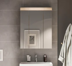 welltime Badezimmerspiegelschrank »SIENA, Breite 60cm, 3 Spiegeltüren, 9 Fächer, 6 Einlegeböden« TOPSELLER!, 1 Stk. tlg. in verschiedenen Farben erhältlich, Badmöbel, Spiegel, Badschrank, Bad