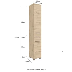 welltime Badmöbel-Set »Chicago« Spiegelschrank, Unterbeckenschrank, Hängeschrank, Unterschrank etc., 5 Stk. tlg.