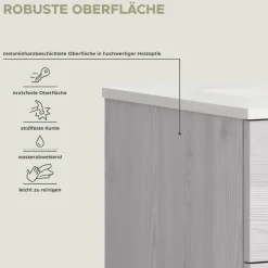 welltime Badmöbel-Set »COSENZA, 3-teilig, in Landhausoptik, mit farblich abgesetztem Kranz« 3 Stk. tlg.