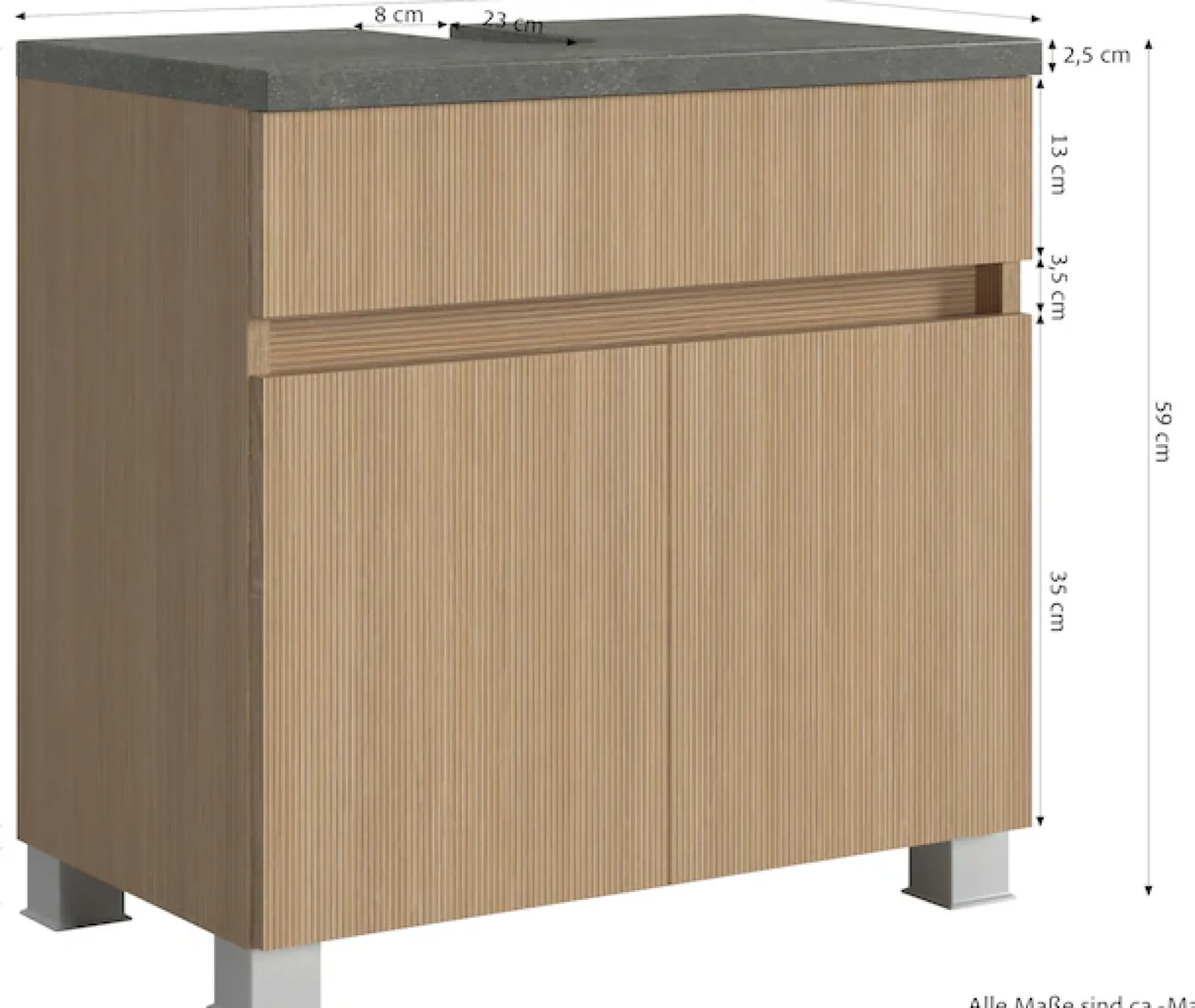 welltime Badmöbel-Set »EIXO, Set aus Spiegelschrank und Unterbeckenschrank«