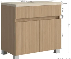 welltime Badmöbel-Set »EIXO, 5tlg.-Set: Spiegelschrank, Unterbeckenschrank und Beimöbel«