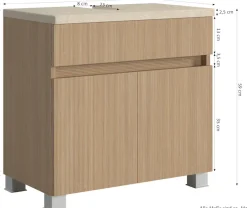 welltime Badmöbel-Set »EIXO, 5tlg.-Set: Spiegelschrank, Unterbeckenschrank und Beimöbel«