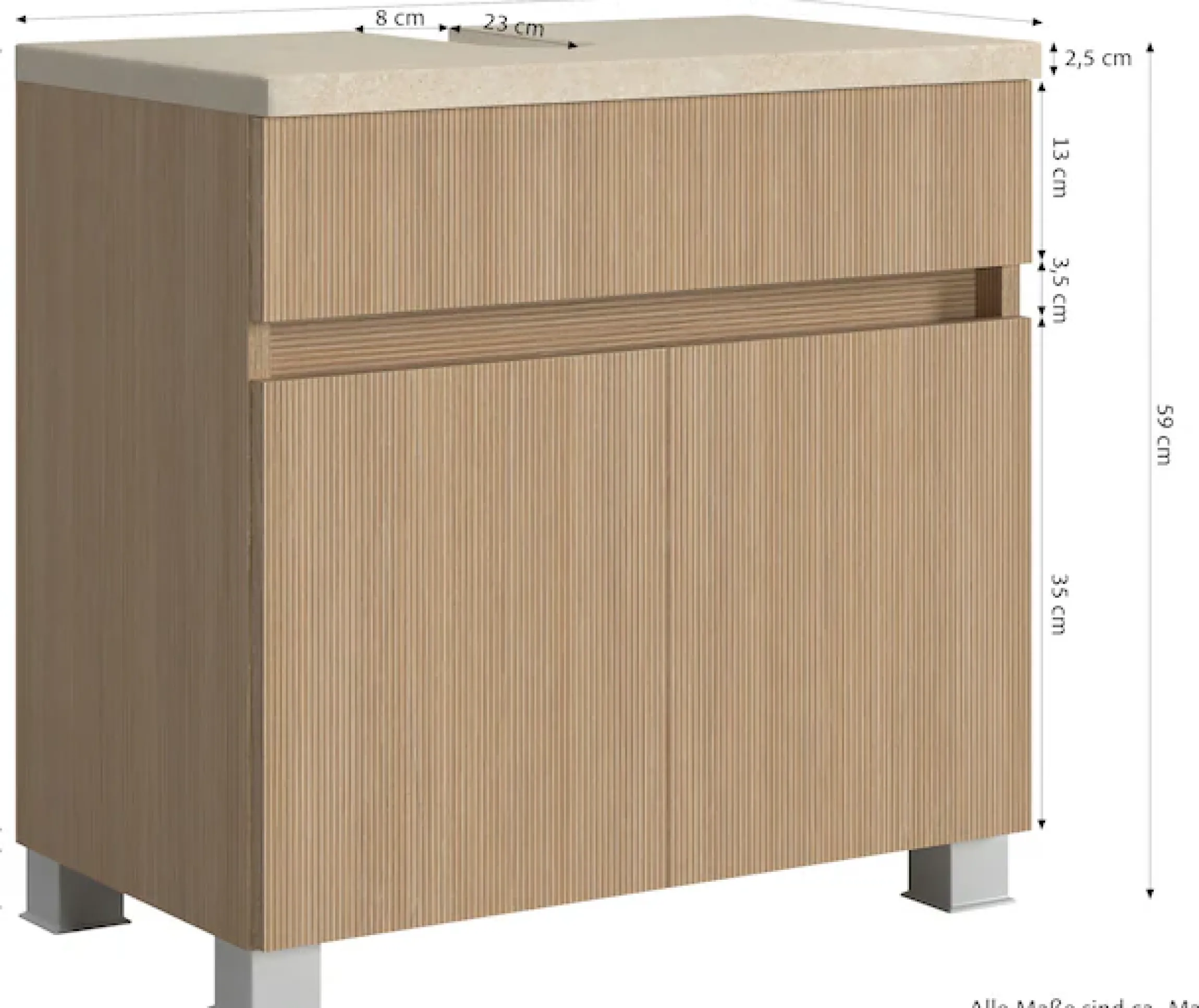 welltime Badmöbel-Set »EIXO, 5tlg.-Set: Spiegelschrank, Unterbeckenschrank und Beimöbel«
