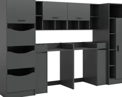 welltime Badmöbel-Set »FALAS,8-teilig, Hauswirtschaftsraum Set, Breite 300 cm« Set, Wäscheschrank, Hängeschrank,Standregal, Umbauschrank, Mehrzweckschrank, 8 Stk. tlg.