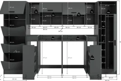 welltime Badmöbel-Set »FALAS,8-teilig, Hauswirtschaftsraum Set, Breite 300 cm« Set, Wäscheschrank, Hängeschrank,Standregal, Umbauschrank, Mehrzweckschrank, 8 Stk. tlg.