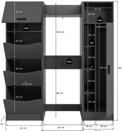 welltime Badmöbel-Set »FALAS,3-teilig, Hauswirtschaftsraum Set, Breite 176 cm« Set, 1x Wäscheschrank, 1x Waschmaschinenumbauschrank, 1x Mehrzweckschrank, 3 Stk. tlg.