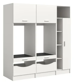 welltime Badmöbel-Set »FALAS,3-teilig, Hauswirtschaftsraum Set, Breite 182 cm« bestehend aus: 2x Waschmaschinenumbauschrank & 1x Mehrzweckschrank,
