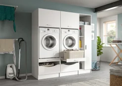 welltime Badmöbel-Set »FALAS,3-teilig, Hauswirtschaftsraum Set, Breite 182 cm« bestehend aus: 2x Waschmaschinenumbauschrank & 1x Mehrzweckschrank,