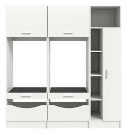 welltime Badmöbel-Set »FALAS,3-teilig, Hauswirtschaftsraum Set, Breite 182 cm« bestehend aus: 2x Waschmaschinenumbauschrank & 1x Mehrzweckschrank,