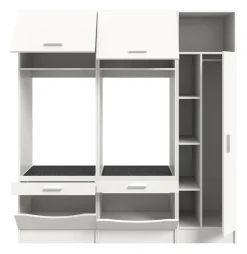 welltime Badmöbel-Set »FALAS,3-teilig, Hauswirtschaftsraum Set, Breite 182 cm« bestehend aus: 2x Waschmaschinenumbauschrank & 1x Mehrzweckschrank,