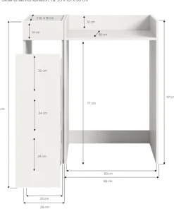 welltime Badmöbel-Set »FALAS,2-teilig, Hauswirtschaftsraum Set, Breite 95 cm« Set, bestehend aus: Waschmaschinenumbauschrank und Standregal, 2 Stk. tlg.
