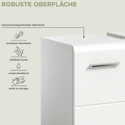 welltime Badmöbel-Set »FLORENZ, 2-tlg. Bad-Kombination, hochwertige MDF-Front« best. aus: 1 Spiegelschrank, 1 Waschbeckenunterschrank, 3 Stk. tlg.