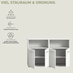 welltime Badmöbel-Set »FLORENZ,2-teilige Badkombination, hochwertige MDF-Front« Set, 2-teiliges Set bestehend aus: 2 Midischrank breit,