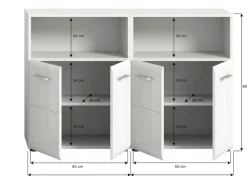 welltime Badmöbel-Set »FLORENZ,2-teilige Badkombination, hochwertige MDF-Front« Set, 2-teiliges Set bestehend aus: 2 Midischrank breit,