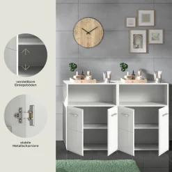 welltime Badmöbel-Set »FLORENZ,2-teilige Badkombination, hochwertige MDF-Front« Set, 2-teiliges Set bestehend aus: 2 Midischrank breit,