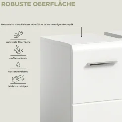welltime Badmöbel-Set »FLORENZ,4-teilige Badkombination, hochwertige MDF-Front« Set, Midischrank hoch, WBU, Spiegelschrank, Midischrank breit, 4 Stk. tlg.