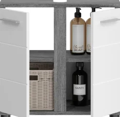 welltime Badmöbel-Set »LUCCA, 4-teilig, MDF Hochglanzfront, bestehend aus:« Set, 4 Stk. tlg.
