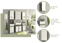 welltime Badmöbel-Set »LUCCA, 5-teilig, inklusive LED Beleuchtung, bestehend aus:« Set, 5 Stk. tlg.