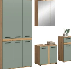 welltime Badmöbel-Set »LUCCA, 4-tlg. Badkombination, viel Stauraum, modernes Design« 4 Stk. tlg.