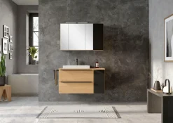 welltime Badmöbel-Set »MAILAND, 2 Metall-Vollauszüge mit Softclose« Maße (B/H/T): ca. 105/200/47 cm,