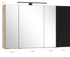 welltime Badmöbel-Set »MAILAND, 2 Metall-Vollauszüge mit Softclose« Maße (B/H/T): ca. 105/200/47 cm,