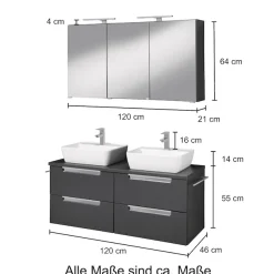 welltime Badmöbel-Set »Malibu« Set, 2 Stk. tlg.